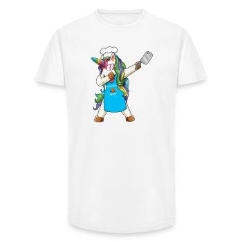 Greatest Chef Unicorn Dabbing Cooking Art - Long Fit Men's T-Shirt - white - Front - AI Model Male 185 light (185cm)