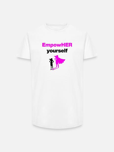 EMPOHER YOURSELF PINK EMPOWERMENT SUPERHELDIN - Long Fit Männer T-Shirt - Weiß
