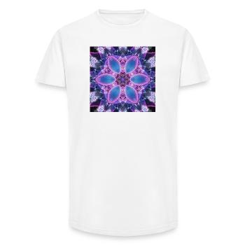 Neon-Lotus Kaleidoskop - Long Fit Männer T-Shirt - Weiß - Vorne - AI Model Male 185 light (185cm)