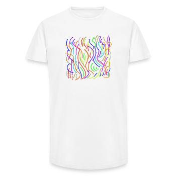 Colour flows on nothing - Long Fit Men's T-Shirt - white - Front - AI Model Male 185 light (185cm)
