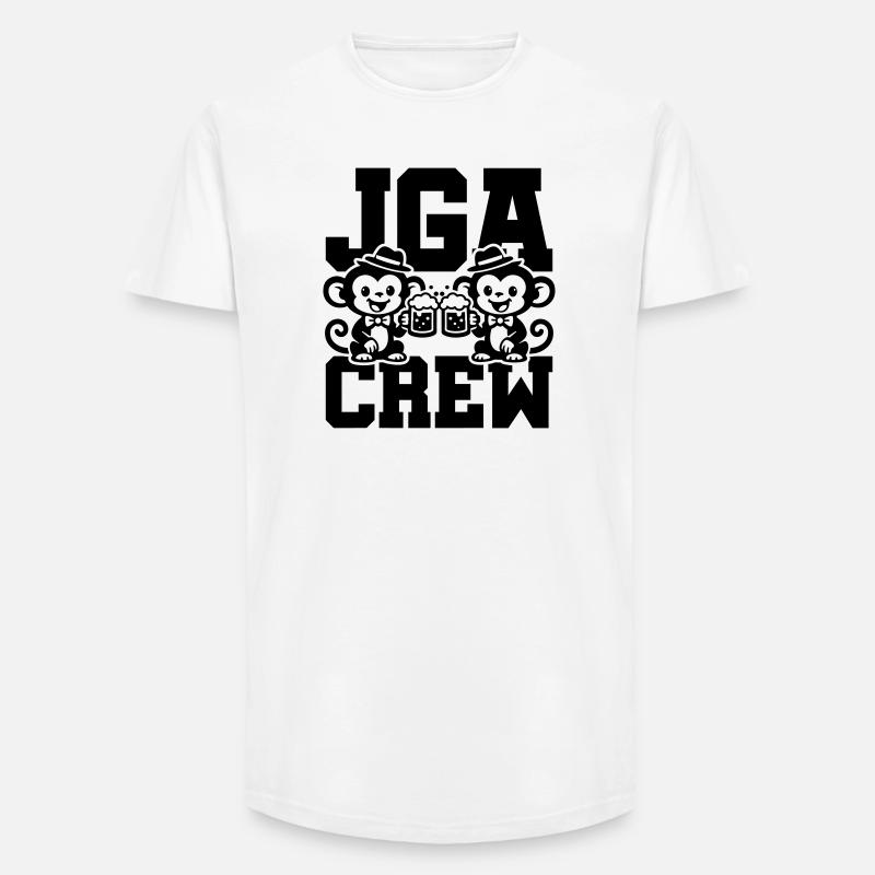 Jga Crew Junggesellenabschied Affe - Long Fit Männer T-Shirt - Weiß