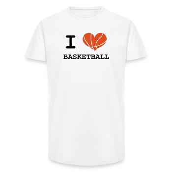Ich liebe Basketball - Long Fit Männer T-Shirt - Weiß - Vorne - AI Model Male 185 light (185cm)