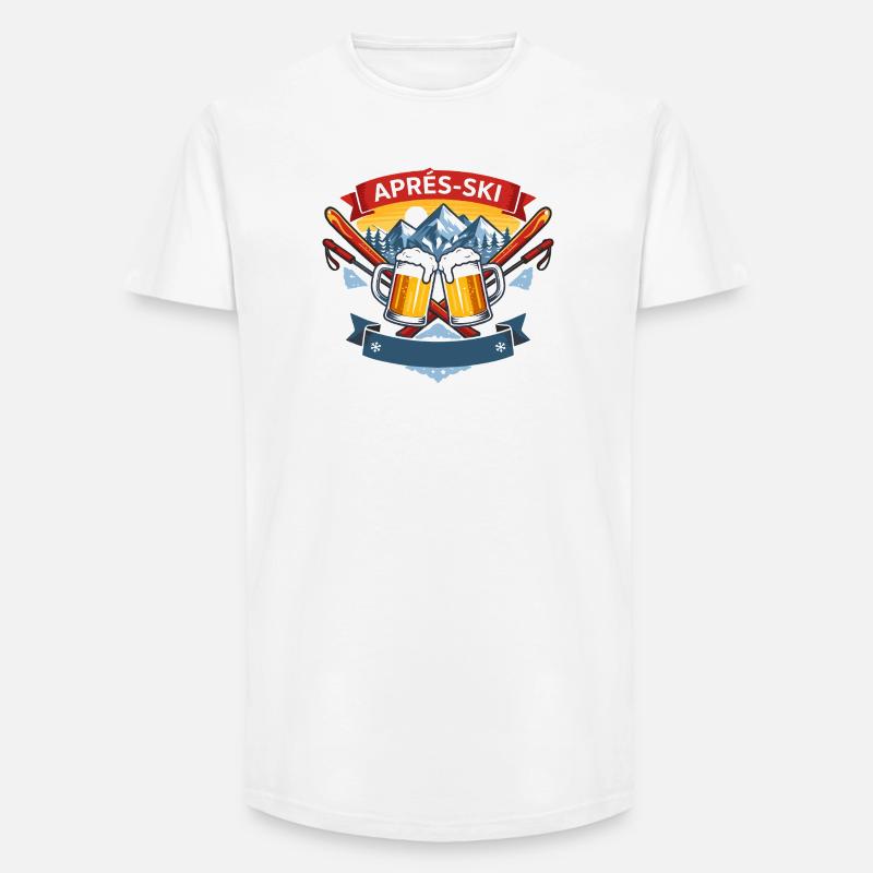 Apres Ski Comic Design - Long Fit Männer T-Shirt - Weiß