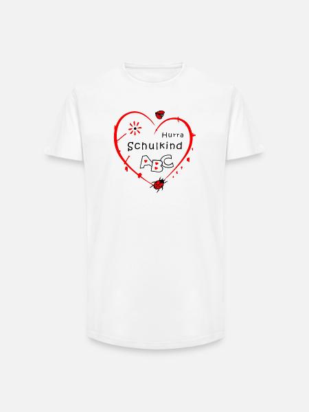 Schoolchild with ladybug - Long Fit Men's T-Shirt - white
