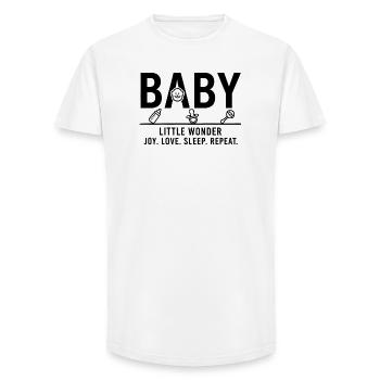 Baby Little Wonder Minimalist Design - Long Fit Men's T-Shirt - white - Front - AI Model Male 185 light (185cm)