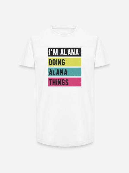Jeg er Alana, der laver Alana-ting retrofarver - Long fit herre T-shirt - hvid