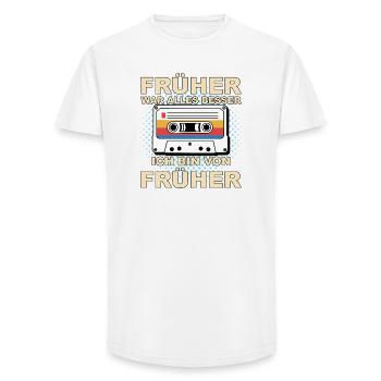 Everything was better in the past - I'm from before - Long Fit Men's T-Shirt - white - Front - AI Model Male 185 light (185cm)