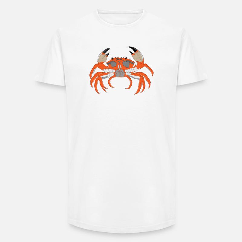 Empreinte de crabe - T-shirt coupe longue homme - blanc