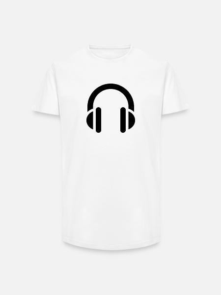 Musik und Rhythmus, Kopfhörer, Logo-Ohrhörer - Long Fit Männer T-Shirt - Weiß