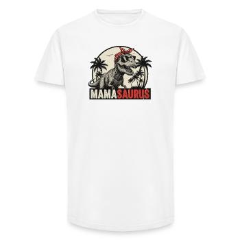 Mamasaurus – Cooles T-Rex Design für Mütter - Long Fit Männer T-Shirt - Weiß - Vorne - AI Model Male 185 light (185cm)
