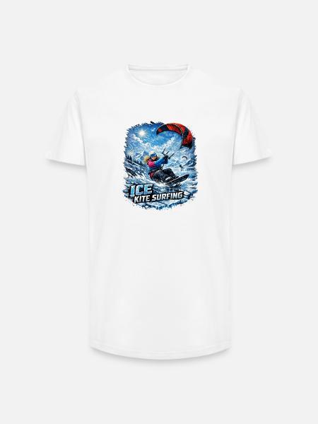 WINTER KITE SURFER GIRL - Long Fit Männer T-Shirt - Weiß