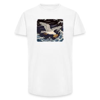 Seagulls Steals Sandwich Funny - Long Fit Men's T-Shirt - white - Front - AI Model Male 185 light (185cm)