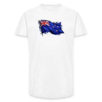 New Zealand Flag - Long Fit Men's T-Shirt - white - Front - AI Model Male 185 light (185cm)