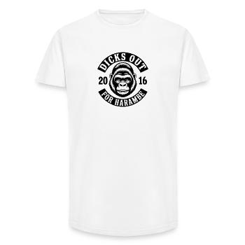 Dicks out for Harambe - Funny Meme T-Shirt - Long Fit Men's T-Shirt - white - Front - AI Model Male 185 light (185cm)