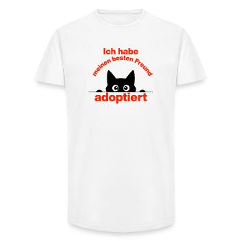 I ADOPTED MY BEST FRIEND! - Long Fit Men's T-Shirt - white - Front - AI Model Male 185 light (185cm)