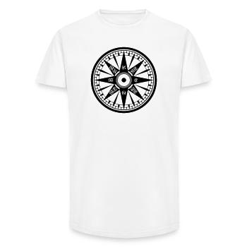 Compass – Wind Rose, Ship's Compass - Long Fit Men's T-Shirt - white - Front - AI Model Male 185 light (185cm)