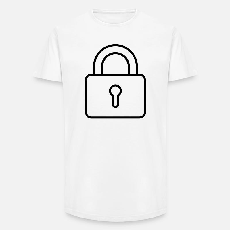 Vorhängeschloss - Long Fit Männer T-Shirt - Weiß
