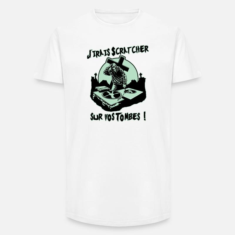ICH WERDE AUF EURE GRÄBER KRATZEN! - Long Fit Männer T-Shirt - Weiß