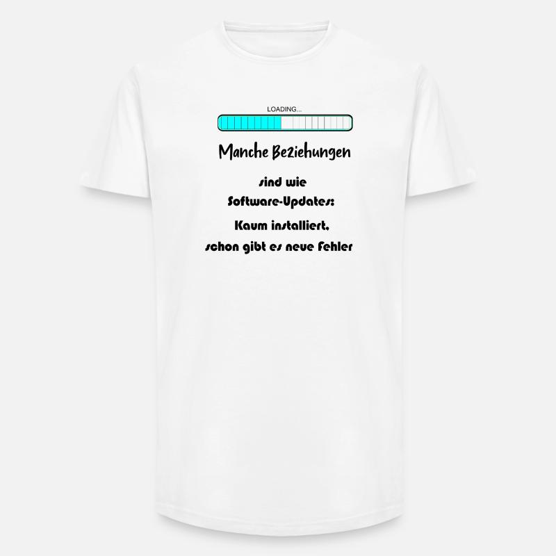 Progress Bar Blue Pattern - Long Fit Men's T-Shirt - white