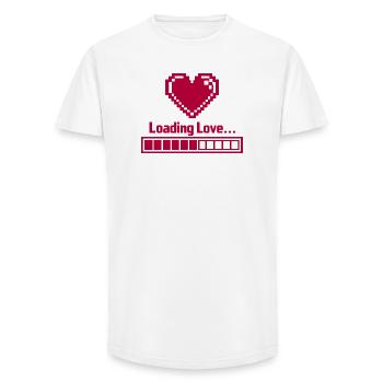Pixel Heart Loading Bar Valentine's Day - Love - Long Fit Men's T-Shirt - white - Front - AI Model Male 185 light (185cm)