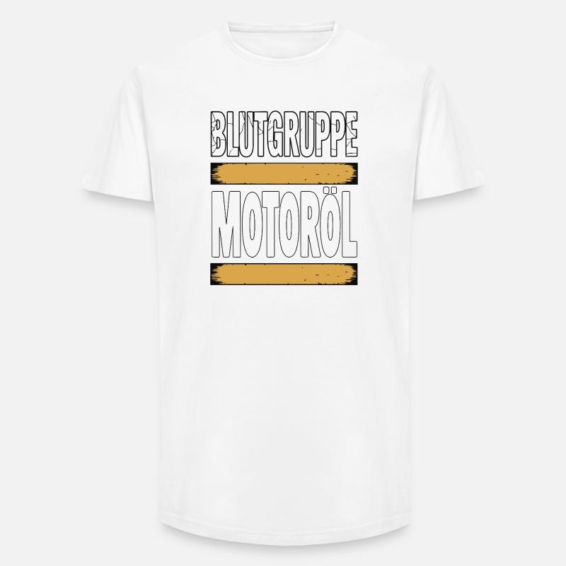 Blutgruppe Motoröl Schrauber Design - Long Fit Männer T-Shirt - Weiß