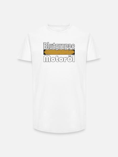 Blutgruppe Motoröl Schrauber Design - Long Fit Männer T-Shirt - Weiß