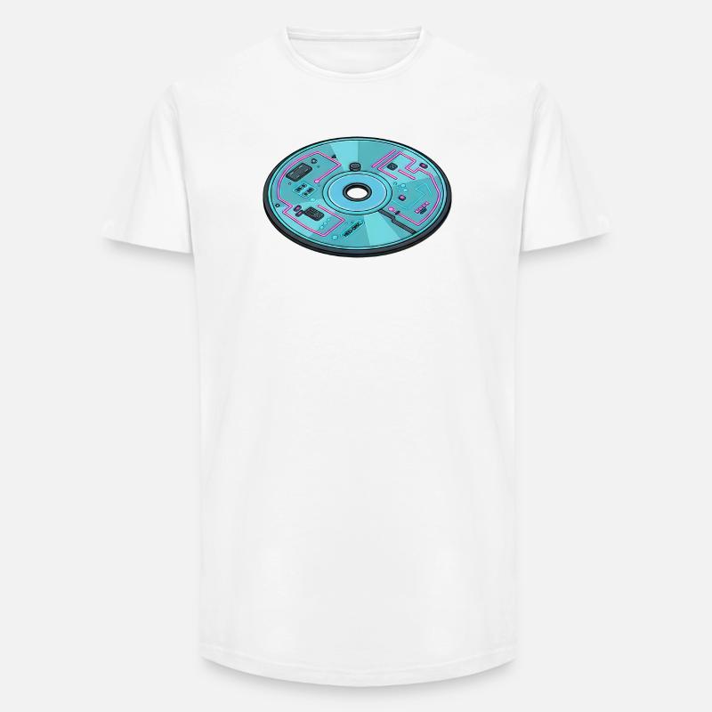 Digitale Zukunft Computer 90er Retro Design - Long Fit Männer T-Shirt - Weiß
