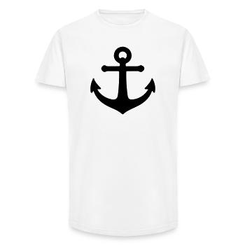 Icône d’ancre - T-shirt coupe longue homme - blanc - Devant - AI Model Male 185 light (185cm)