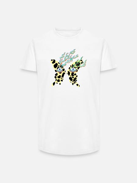 butterfly_with_eyes - T-shirt coupe longue homme - blanc