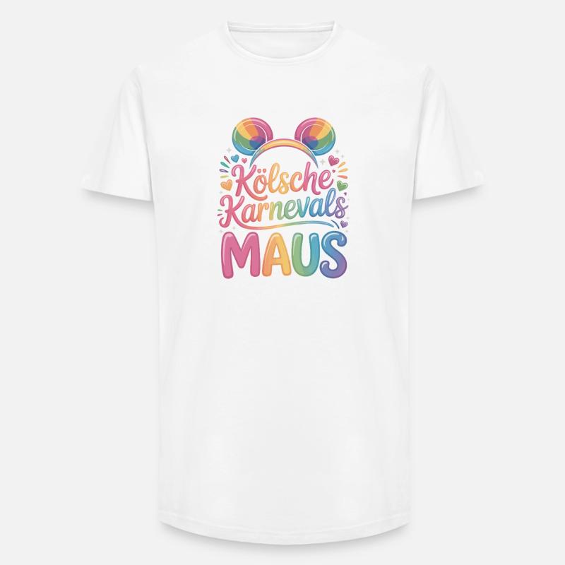 Kölsche Karnevalsmaus Karneval Köln Kölner Maus - Long Fit Männer T-Shirt - Weiß