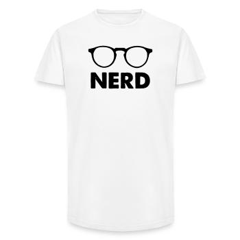 Glasses Nerd - Long Fit Men's T-Shirt - white - Front - AI Model Male 185 light (185cm)