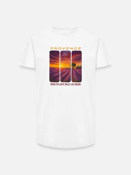 Lavender Provence - Long Fit Men's T-Shirt - white
