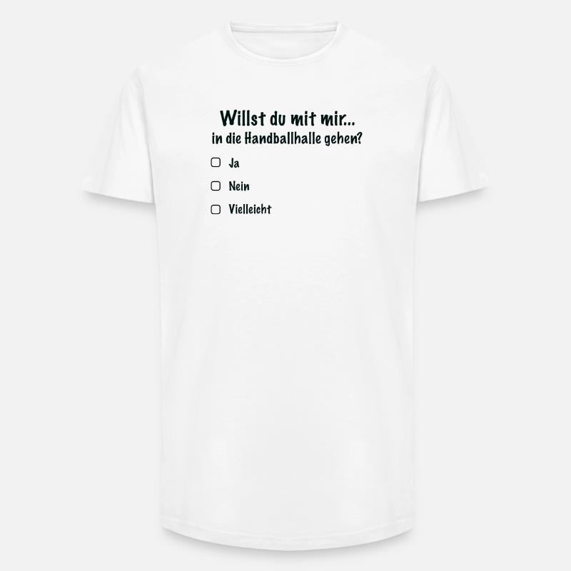 Handballdate Spruch Einladung (Schwarz) - Long Fit Männer T-Shirt - Weiß