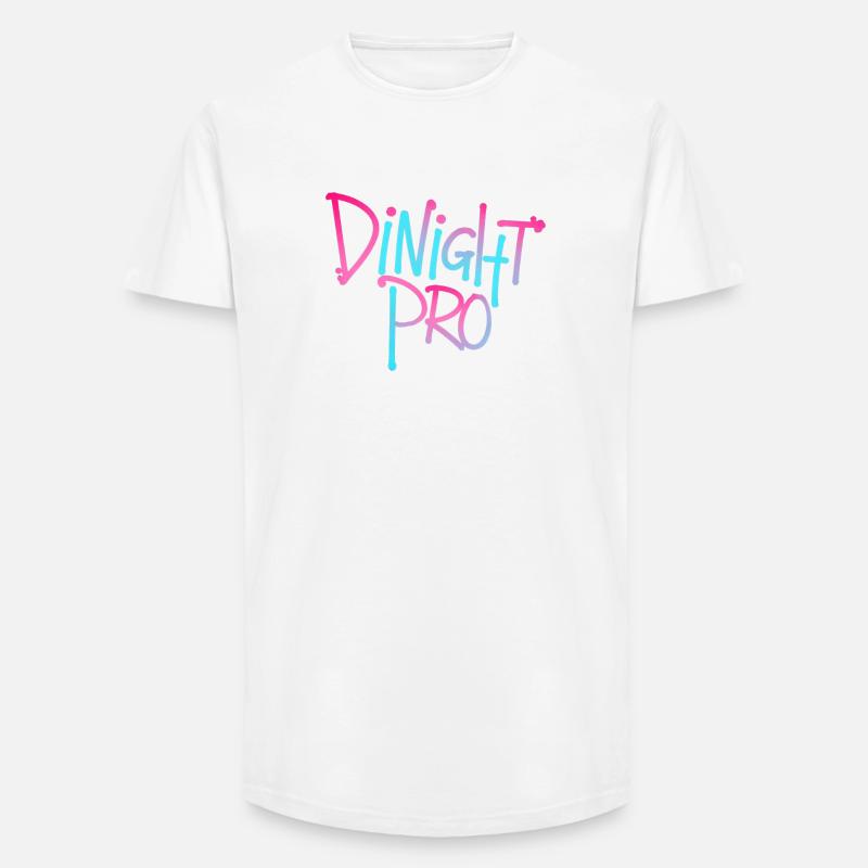Dinight Pro Neon Gradient - Long Fit Männer T-Shirt - Weiß