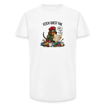 Fetch Quest Fail Pup - Long Fit Men's T-Shirt - white - Front - AI Model Male 185 light (185cm)
