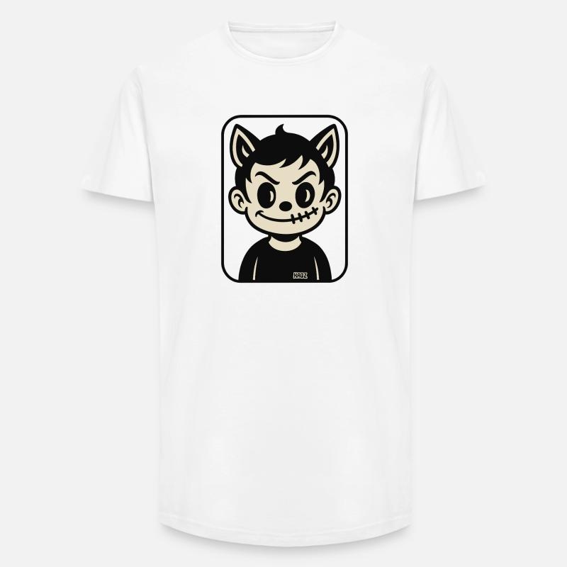 Stichwolf Maskottchen - Long Fit Männer T-Shirt - Weiß