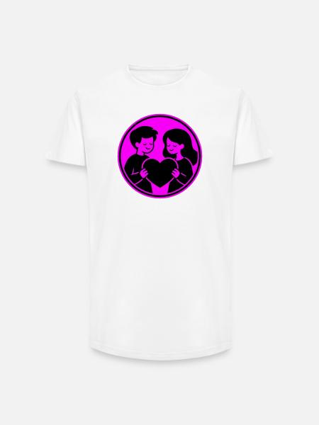 Relation de couple - T-shirt coupe longue homme - blanc