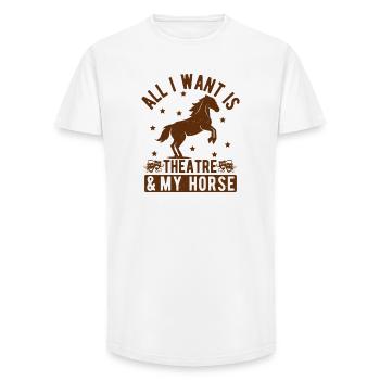 Théâtre musical Tout ce que je veux Mon cadeau de cheval et de théâtre - T-shirt coupe longue homme - blanc - Devant - AI Model Male 185 light (185cm)