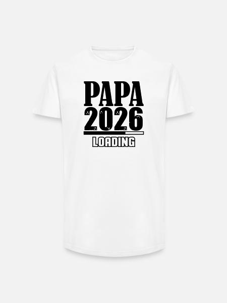 Papa 2026 Loading - Long Fit Men's T-Shirt - white