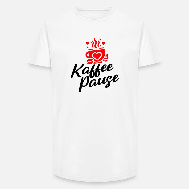 Kaffee Pause - Kaffeebecher mit Herzmotiv - Long Fit Männer T-Shirt - Weiß