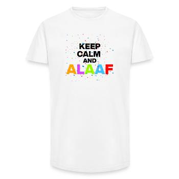 KEEP CALM AND ALAF! ROSENMONTAG UND KARNEVAL BLACK - Long Fit Männer T-Shirt - Weiß - Vorne - AI Model Male 185 light (185cm)