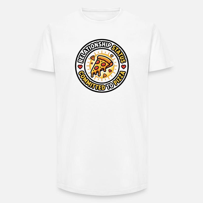 Relationship Status Committed to Pizza - Long Fit Men's T-Shirt - white