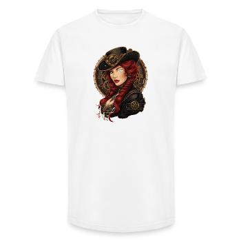 Steam Punk Schöne Frauen Steampunk - Long Fit Männer T-Shirt - Weiß - Vorne - AI Model Male 185 light (185cm)