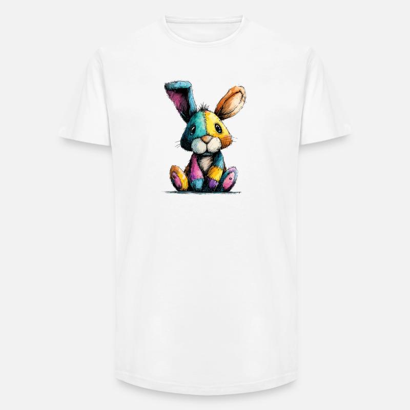 Patchwork Häschenbunt - Long Fit Männer T-Shirt - Weiß
