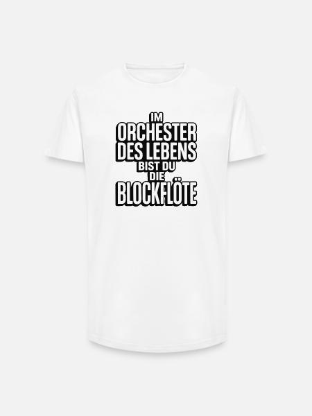 Orchester des Lebens Blockflöte Design - Long Fit Männer T-Shirt - Weiß