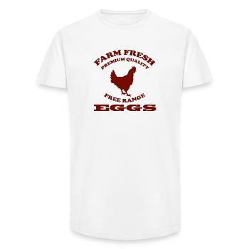 Oeuf - T-shirt coupe longue homme - blanc - Devant - AI Model Male 185 light (185cm)