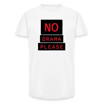 No Drama Please Ruhe Entspannung Relax Chill Spaß - Long Fit Männer T-Shirt - Weiß - Vorne - AI Model Male 185 light (185cm)