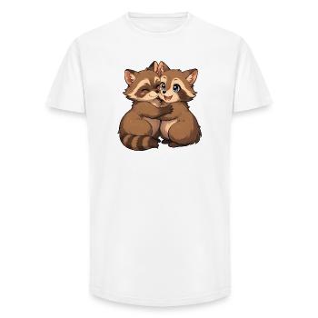 Cuddly striped friends - Long Fit Men's T-Shirt - white - Front - AI Model Male 185 light (185cm)