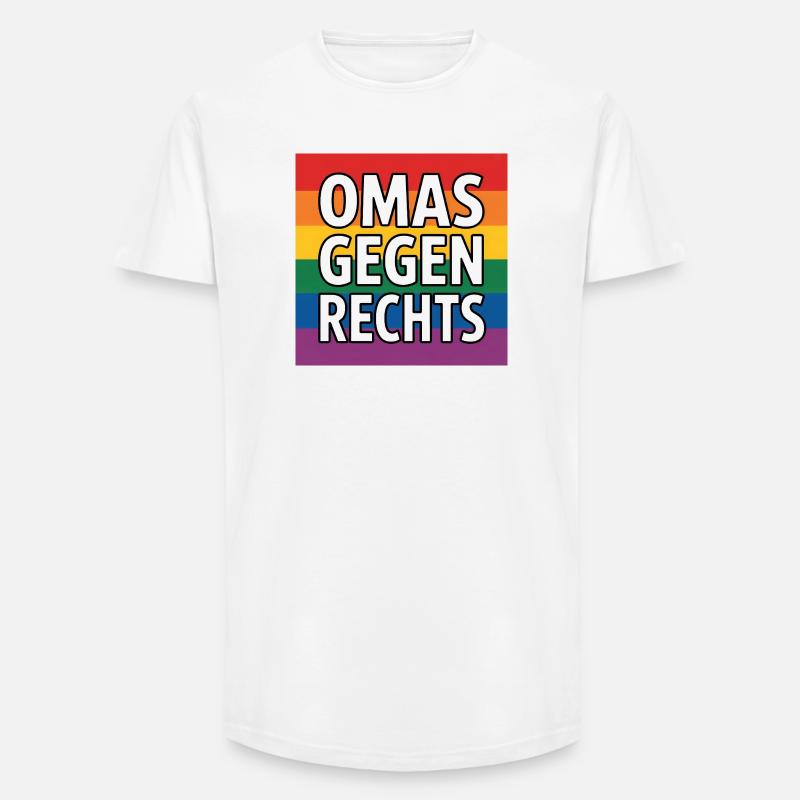 Omas gegen Rechts - Antifa Regenbogen Tee - Long Fit Männer T-Shirt - Weiß