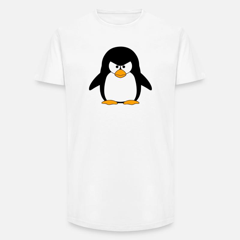 Wütender Pinguin Cartoon - Long Fit Männer T-Shirt - Weiß
